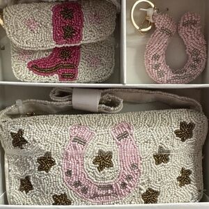 SINCERELY JULES Western Motif Beaded Clutch Key Ring Crossbody Purse TikTok new